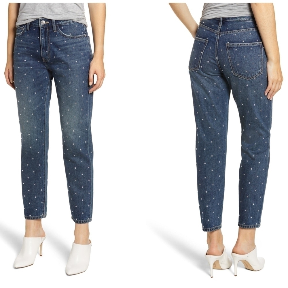 💜 Current Elliott | NWT Studded High Rise Slim Jeans